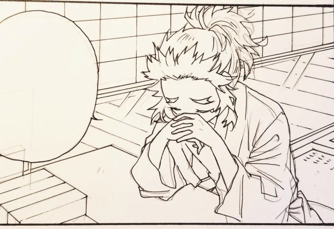 兄上亡き後の千くんはどうしても未亡人になってしまうなぁと思いながら描いてるコマ 