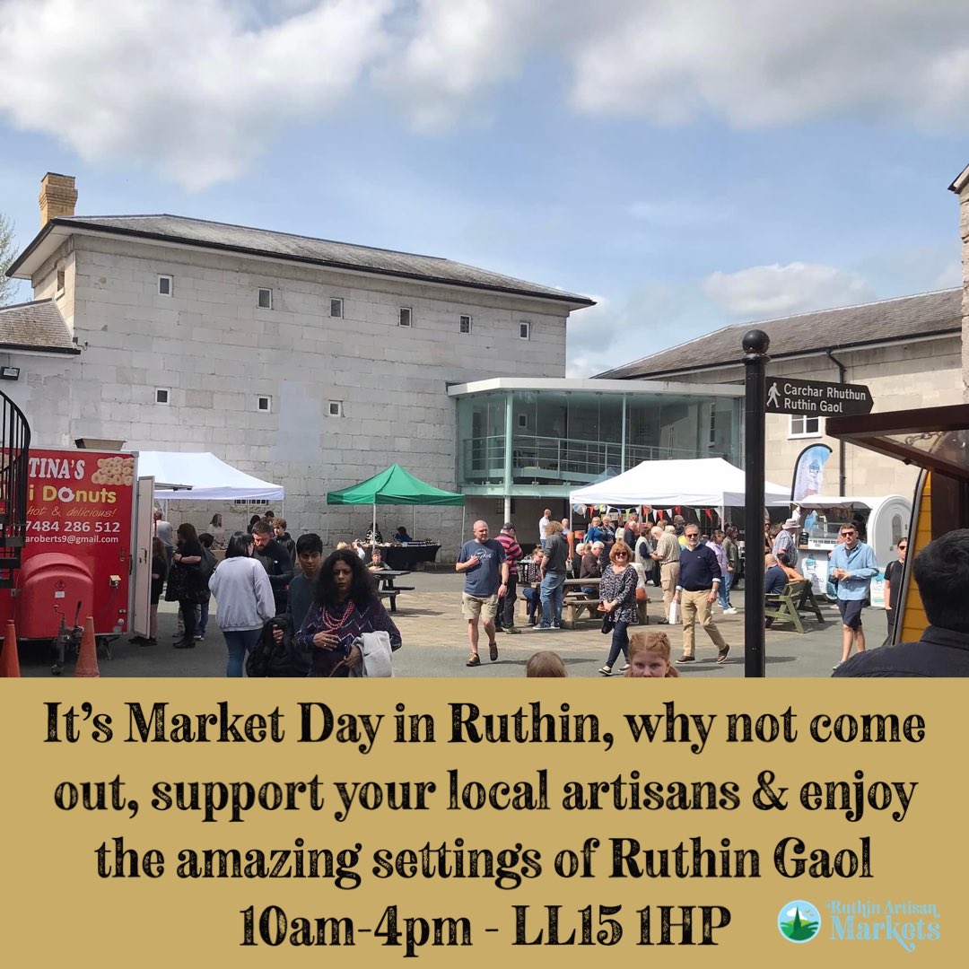 It’s Ruthin Food and Drink Festival today 11-5 <a href="/RuthinGaol/">Ruthin Gaol Museum - Amgueddfa Carchar Rhuthun</a>. Why not pop down and try out some of the amazing food and drink made by local producers &amp; peruse the crafts
#ruthinartisanmarkets #marchnadartisanrhuthun #ruthin #rhuthun #northwales #gogleddcymru #foodfestival #gŵylbwyd