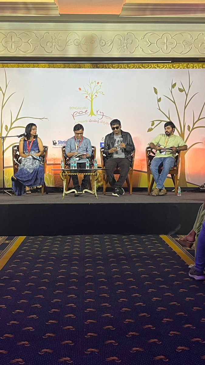 BengaluruPoetry's tweet photo. The Verse Warriors with
Arjun Rajendra, Aswin Vijayan, Sekhar Bannerjee, and Sufia Khatoon is underway at #bpf22 ! https://t.co/L09NTs47GY