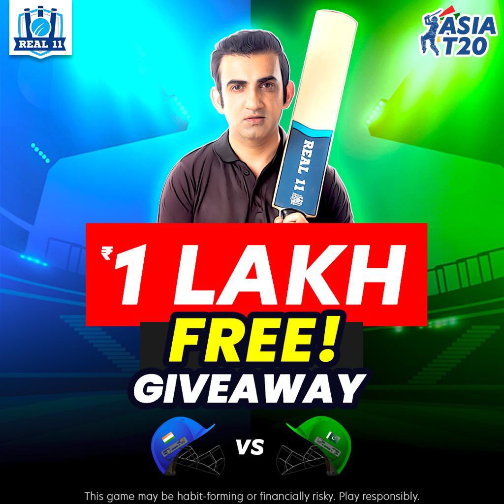 GautamGambhir's tweet photo. Cheer for team India with @Real11official. Join the 1 LAKH Free Giveaway in IND vs PAK & win big. 😍
#Real11withGambhir #Real11 #INDvsPAK #AsiaT20
Real11 Download Link- https://t.co/jFv1ZWUZSP https://t.co/itfVTEU2pk