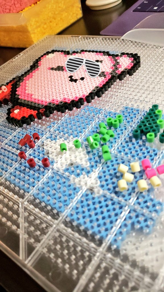 Currently beading Kirby in the woods