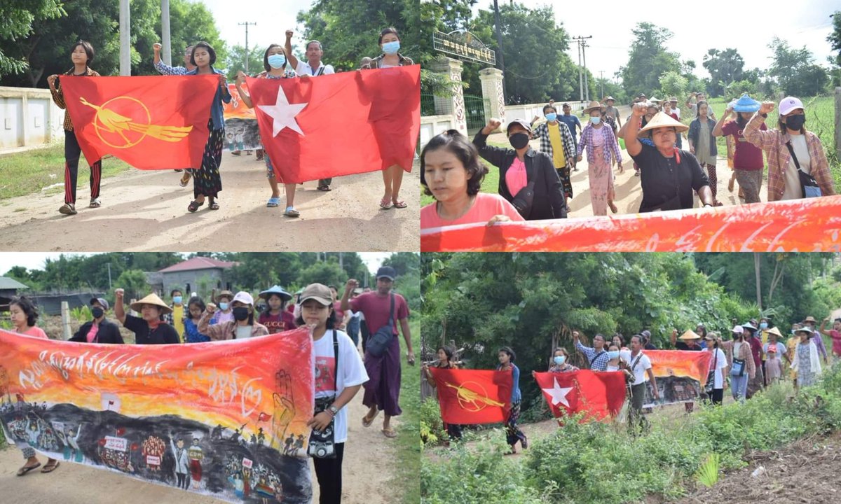 Anti-coup revolutionary coalition strike in Sagaing's Yinmabin township as 535th day without a day off.

#2022Aug28Coup #LegalizationOfNUG #WhatsHappeningInMyanmar