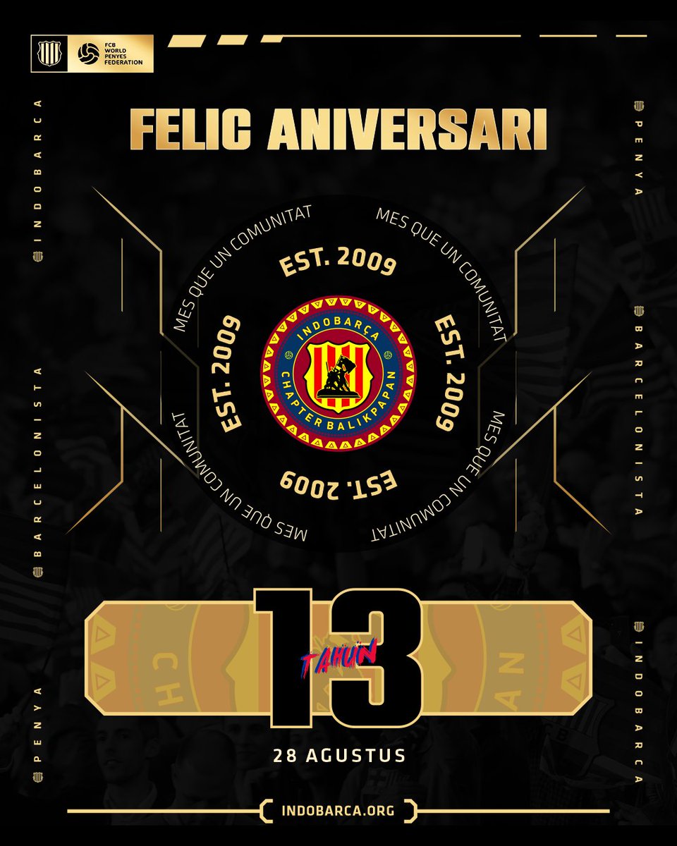 Feliç aniversari untuk <a href="/INDOBARCA_BPPN/">PB INDOBARÇA CHAPTER BALIKPAPAN</a> 🙌🏻
Semoga semakin besar, solid &amp; selalu bersama IndoBarça sebagai keluarga.

#indobarca