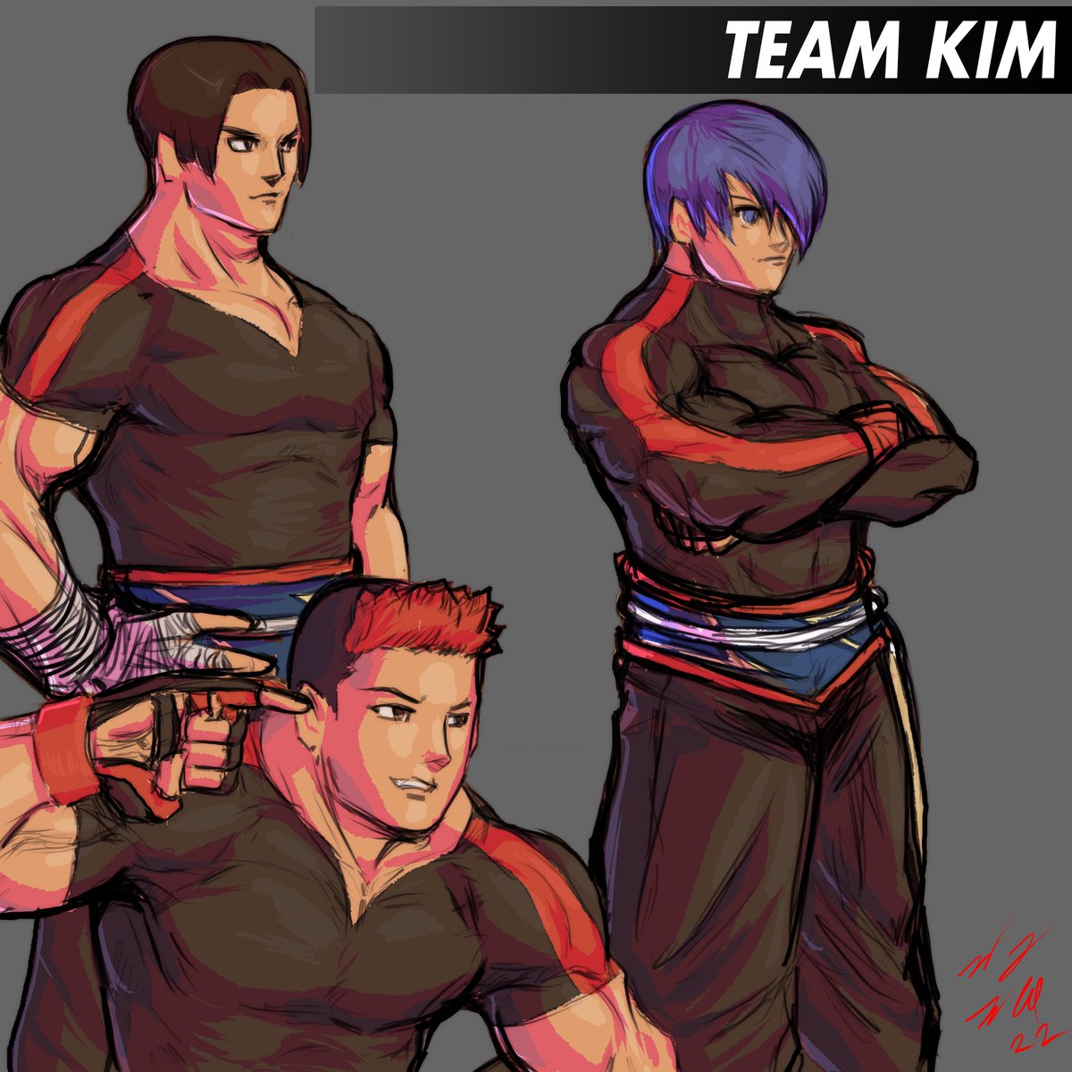 Team Kim?
I get why others want them as a team in XV, I don't. Just Buff kim, give him his others moves &team him up with someone who isn't just a EX kim.
#kimkaphwan #kimdonghwan #kimjaehoon #fatalfury #kingoffighters #kofxv #drawing #illust #clipstudio #格ゲーキャラ描こうぜ