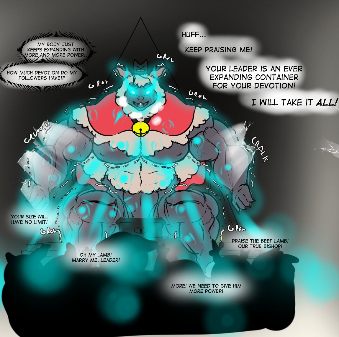 TyrRemora's tweet photo. More over enthusiastic worshiping from the Cult of the Lamb https://t.co/jqf50AI0Rc