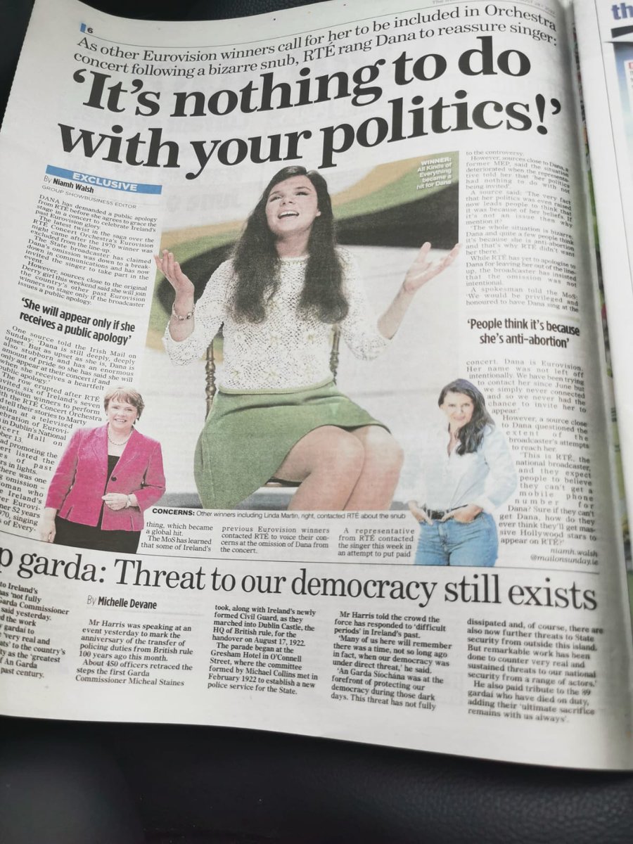 hermannkelly's tweet photo. What a time to be alive and witness such media bias and bigotry from @rte @rtenews who celebrate @Eurovision but ignore first Irish winner, Dana https://t.co/GBqUOTLiLk