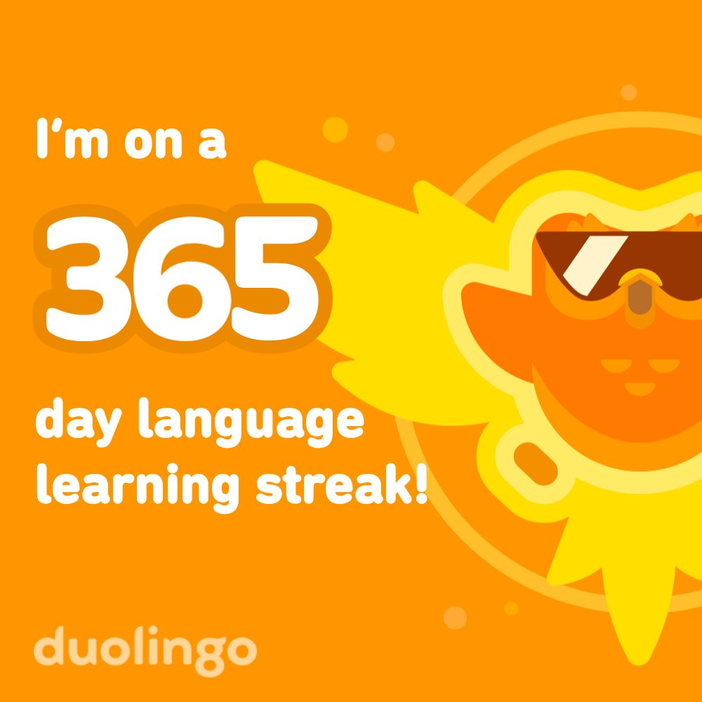 Calvero's tweet photo. Wooo! Made it to 365 days! J'aime apprendre le français! 🇫🇷🥰 #French #Frenchlanguage #learningalanguage #Duolingo https://t.co/8wCt6hnhwn