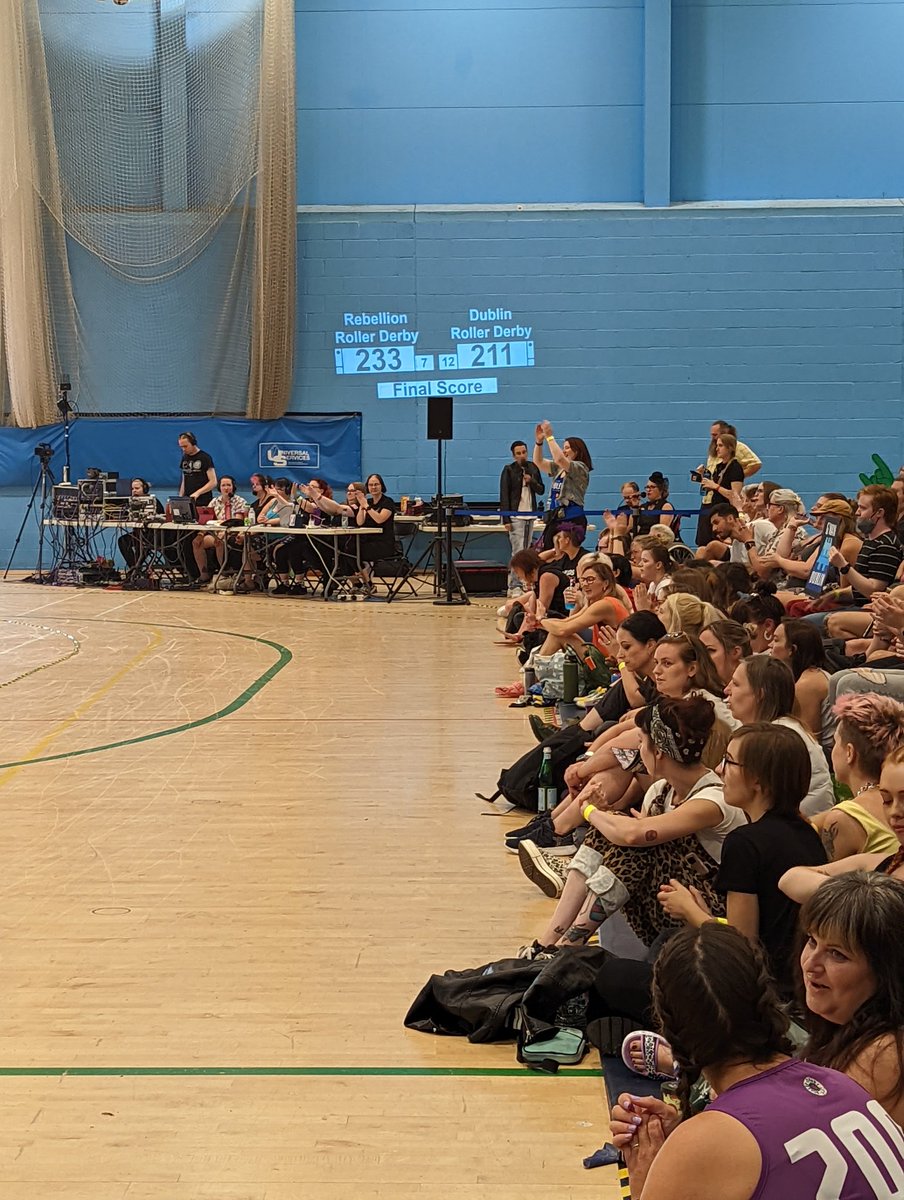 Final score of an amazing game for <a href="/rebellionrd/">RebellionRollerDerby</a> and <a href="/DublinRD/">🛼Dublin Roller Derby 🏰</a>
