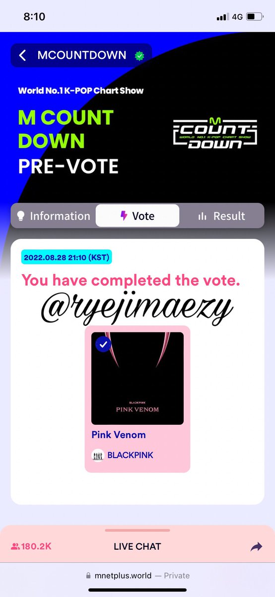 ryejimaezy's tweet photo. I didn’t reach 1.1k followers as required, so I’m not going to give full votes. Giving 4 votes for #TWICE since most of the proofs that were posted are from them and 1 vote for #BLACKPINK for winning the poll
#ryejimproof 🫡 https://t.co/HCEFKe9wMF