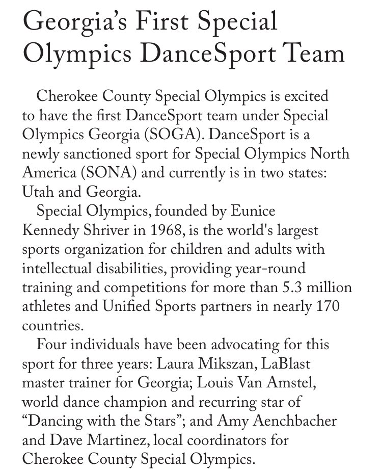 MrDaveAdaptedPE's tweet photo. Our newest Special Olympics Sport just received some local press. Congrats to our athletes and Coach Laura Baker Mikszan. #CherokeeCountySpecialOlympics https://t.co/a432eQBVxm