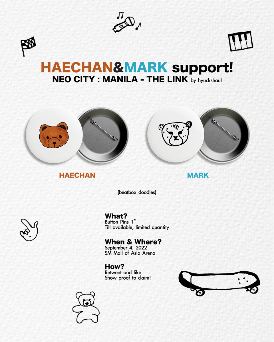 hyuckshaul's tweet photo. HAECHAN &amp; MARK support! 🐻🐯
#NEOCITY_THE_LINK_MANILA 

September 4, 2022
SM Mall of Asia Arena

Check the details below and see you on the day! 💚

#NCT127inManila
#THELINKTourManila https://t.co/Wtun1x7GHO