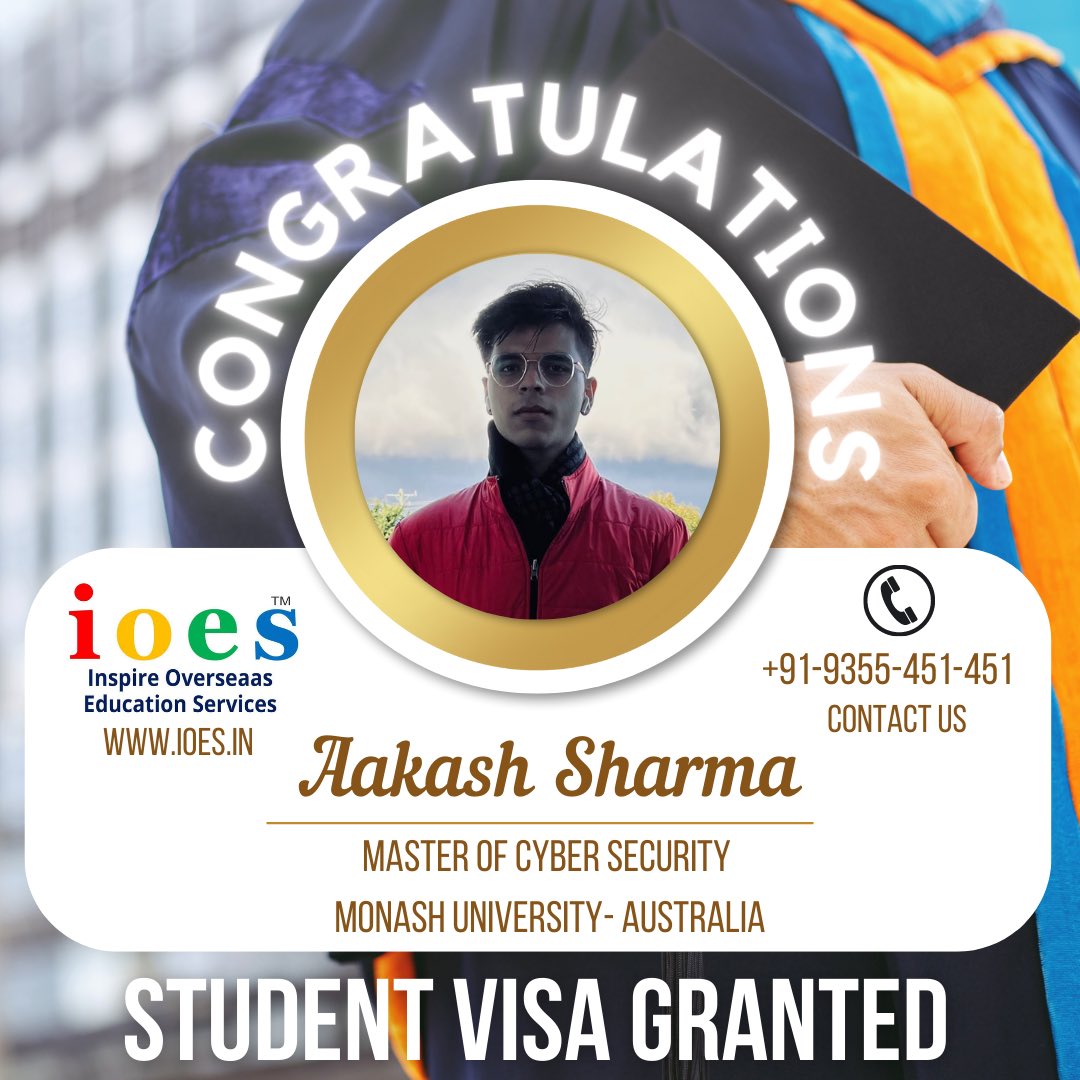 ioes_in's tweet photo. Congratulations Aakash 🎉 
•
#studentvisa #weareproudofyou #keepgoing #keepitup #welldone #studyabroad #studyoverseas #studygram #studymotivation #ioes #monashuniversity #monashuni #malaysia #studyinmalaysia https://t.co/fE2735lZc4