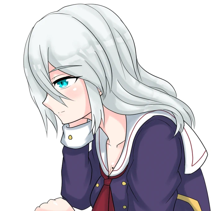寝坊して結い忘れただけだけど、いつもと違う雰囲気が出てしまい無意識に他の生徒をドキッとさせるツチノ子ちゃん 