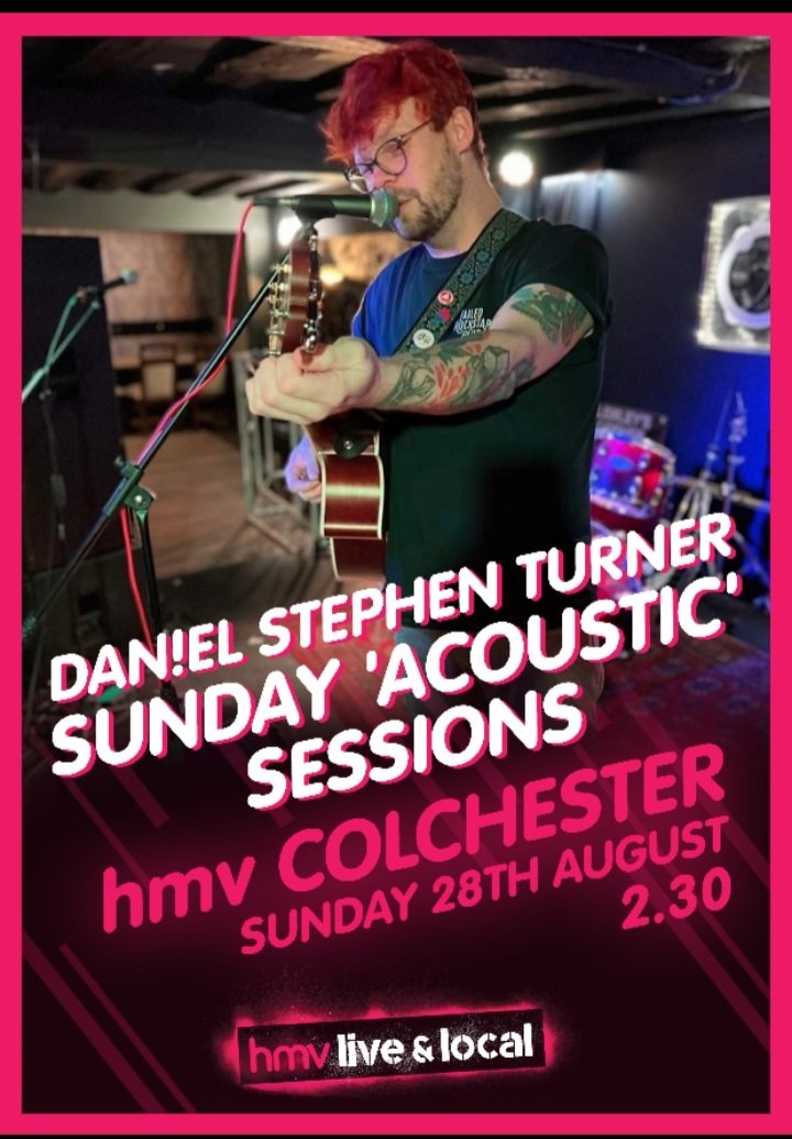 One hour to go and we have <a href="/DanielSTurner/">OnlyDans</a> playing instore #hmvlivendlocal 'Sunday Acoustic Sessions'. Free local music while you shop or browse. #colchesterscene #supportlivemusic #supportlocalmusic