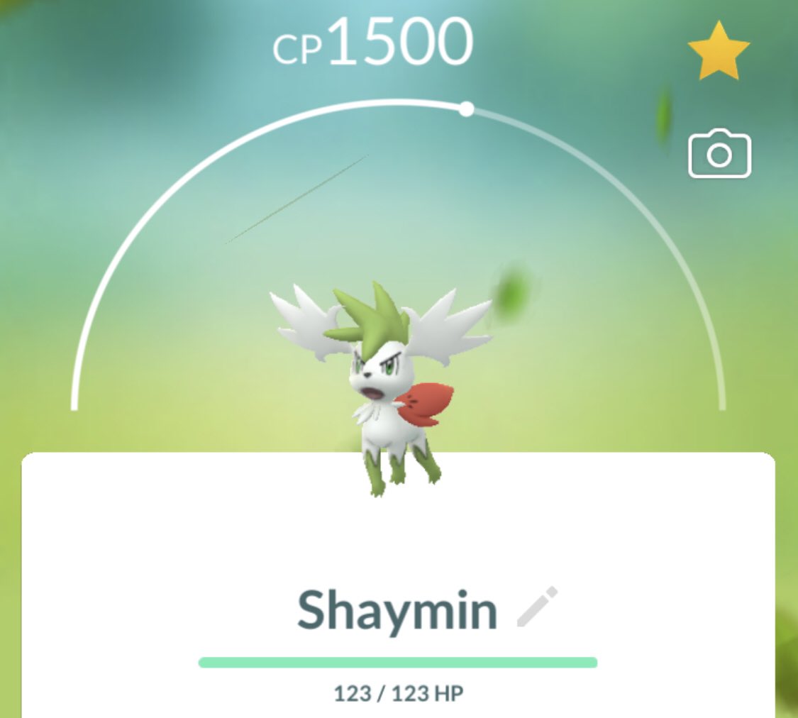 PoGoMaster12's tweet photo. Wow pretty cool. Too bad my #hiddenpower is ground type though 🥲
—
#pokemongo #shaymin #skyform #greatleague https://t.co/BBBeLnlvVt