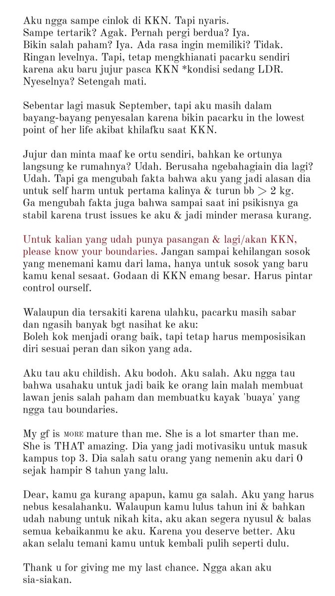 UGM_FESS's tweet photo. titipan

ugm_fess 
pov dari seorang cowo dengan hubungan percintaan serius (otw 8 tahun) yang nyaris kandas karena hampir cinlok saat KKN https://t.co/6bMy1zKmG6