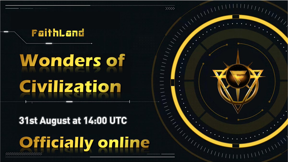 FaithLand_'s tweet photo. 💥The heavy hitters!
I believe you can't wait for the

💫Wonders of Civilization will be released on
August 31, 14:00 UTC
Officially launched 🚀

💫Civilization Wonderland NFT officially obtains the Faith Pass FT
Village NFT will be online at the same time💥 https://t.co/kn8jVcnQa9