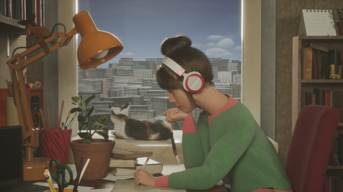 great_cardinal's tweet photo. @WIRED @IGN @pcgamer @Kotaku Hifi Lofi Hiphop Girl Made in Unreal Engine 5 https://t.co/HLYXCIYUMo https://t.co/y5TrkPyQ02