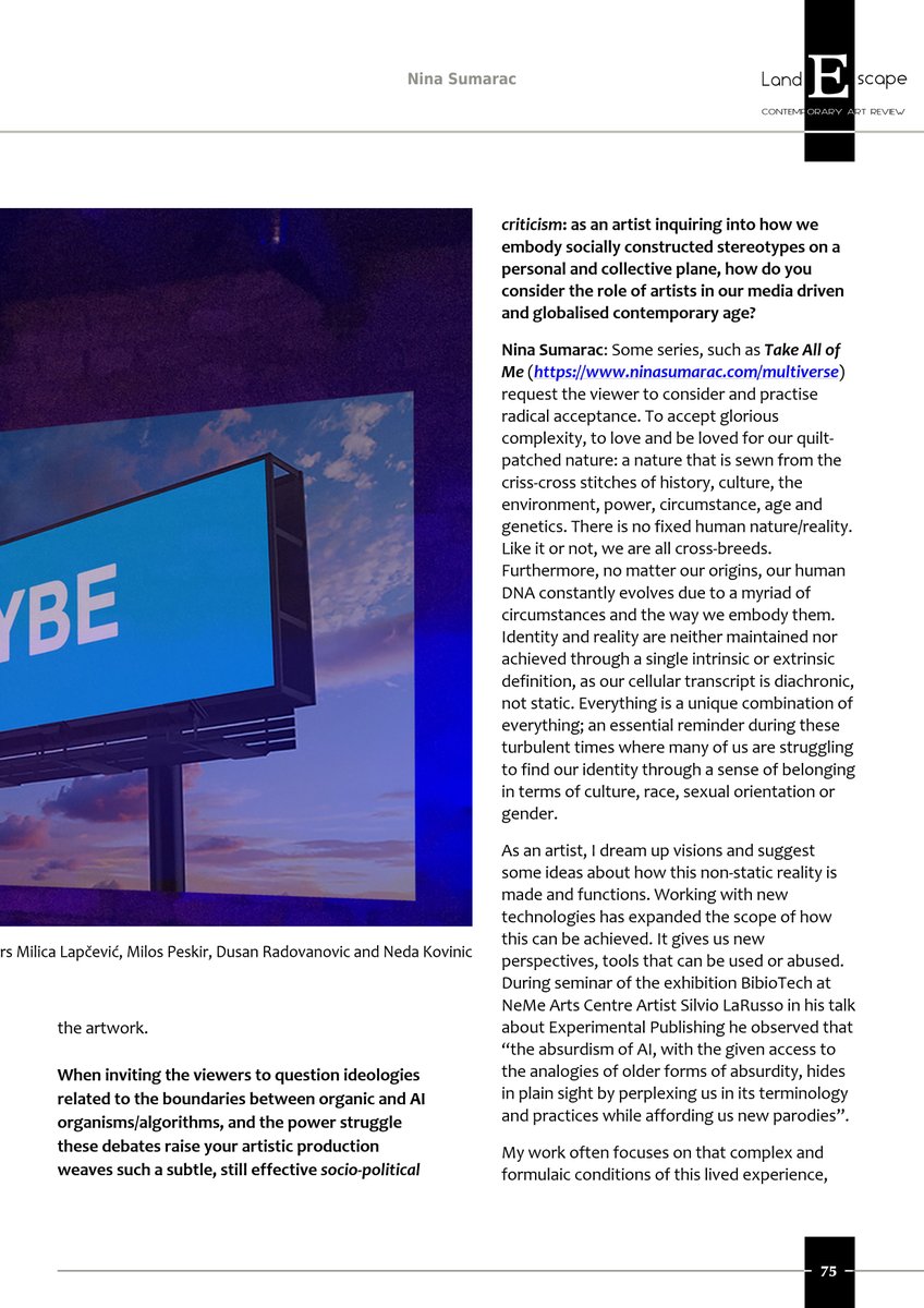 LandEscape Art Review, Special Edition issuu.com/landescapeartp…
 via <a href="/issuu/">Issuu</a>
 So happy to share that my interview for The LandEscape magazine is out! It is a great honour to be among such a group of artists. 
Great thanks to curators Josh Ryder and Melissa C.Hilborn and LandEscape!