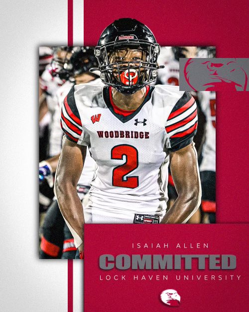 Coach_JLaSala's tweet photo. Woodbridge ➡️➡️ Lock Haven 

Congratulations Zay ‼️

@isaiah_allen12 
@LHU_Football https://t.co/bSyXaLJjMu