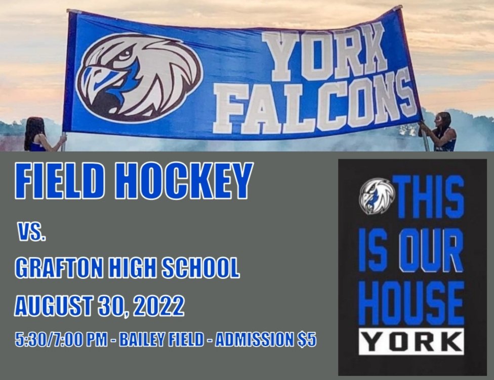 John Ashley (@yorkhsad) on Twitter photo Be on the lookout this fall for these <a href="/YorkFalcons/">York Falcon Sports</a> home athletic event announcements. All schedules may be found at: bayriversdistrictva.org/public/genie/3โฆ
<a href="/YorkFieldhockey/">York Falcons FH</a> kicks off it's 2022 home schedule with a non-district match Tuesday with Grafton.
Let's go!!!!!! Be on the lookout this fall for these <a href="/YorkFalcons/">York Falcon Sports</a> home athletic event announcements. All schedules may be found at: bayriversdistrictva.org/public/genie/3โฆ
<a href="/YorkFieldhockey/">York Falcons FH</a> kicks off it's 2022 home schedule with a non-district match Tuesday with Grafton.
Let's go!!!!!!