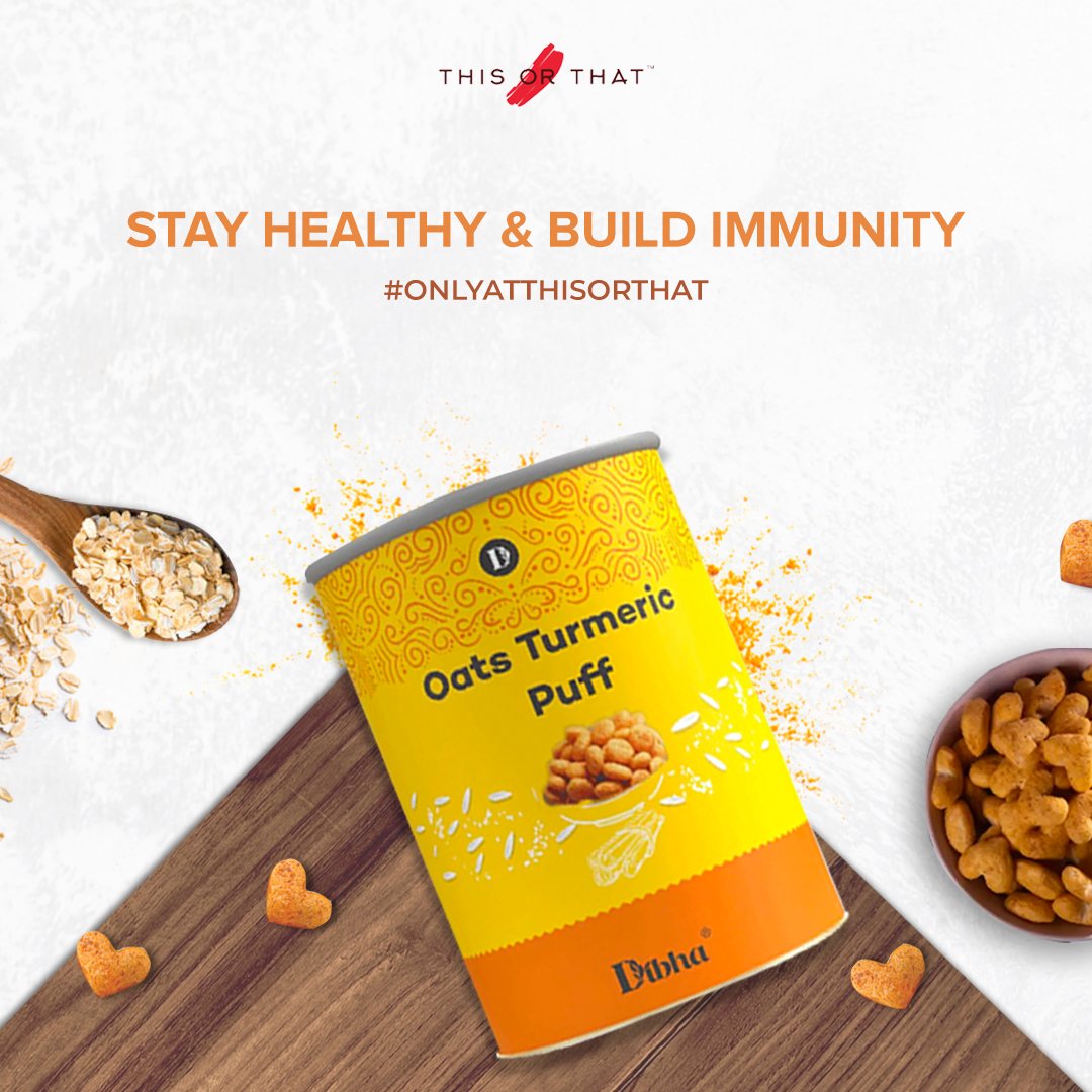 thisorthat_in's tweet photo. The goodness of Turmeric & Oats wrapped by Dibha makes your snack cravings healthy & tasty.😋
Find a wholesome range of snacks by Dibha #OnlyAtThisOrThat🛍️
.
#ThisOrThat #TOT #dibha #snacks #healthy #munchies #oats #turmericpuff #healthysnack #fitheart #lowcalories https://t.co/xVnOFO6eiE