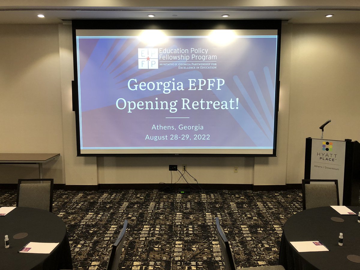 GAPartnership's tweet photo. Happy Sunday morning! Excited to be kicking off our 2022-2023 #GAEPFP retreat this morning in @DowntownAthens. Let’s go! #GPEE #InformingLeadersImprovingEducation https://t.co/wILd5QfsNt