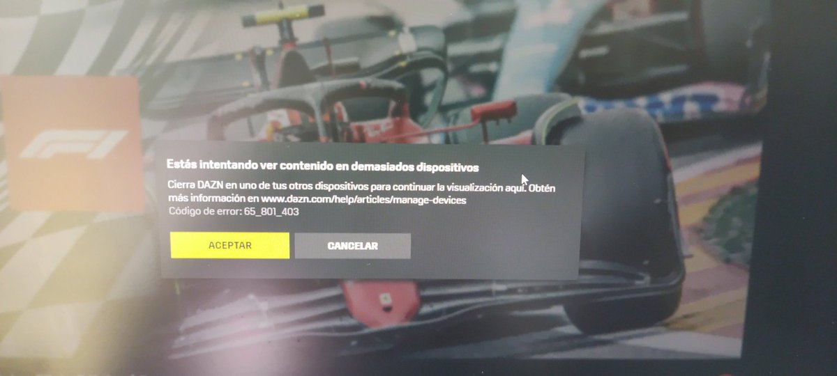 zorel94's tweet photo. @DAZN_ES @DAZN_ES_Help @facua. Me es imposible ver la carrera que está apunto de empezar y tengo sitio para los dispositivos. Llevo siendo usuario desde 2021 y nunca había funcionado tan mal. Por favor dadme una solución https://t.co/M650aDW0ny
