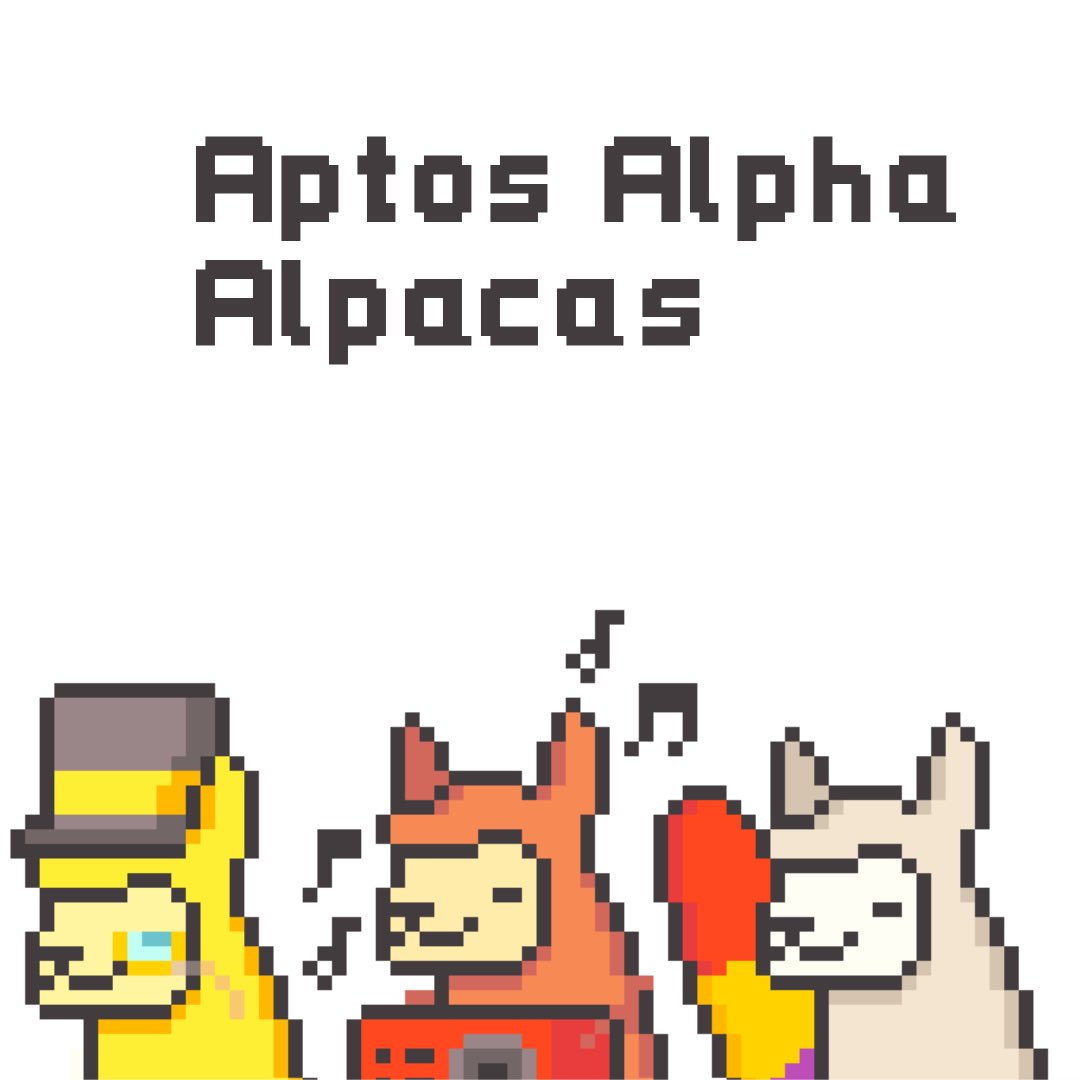 myAlphaDrops's tweet photo. Aptos Alpha Alpacas 🦙 
10x whitelist spots giveaway 🎉 

How to enter:
1️⃣ Follow @AptosAlpacas and @AramzCrypto 
2️⃣ Like and RT
3️⃣ Join Discord: https://t.co/Nt3y2jRWO0
4️⃣ Comment your Discord ID (with #) https://t.co/3NzSMoEGbx