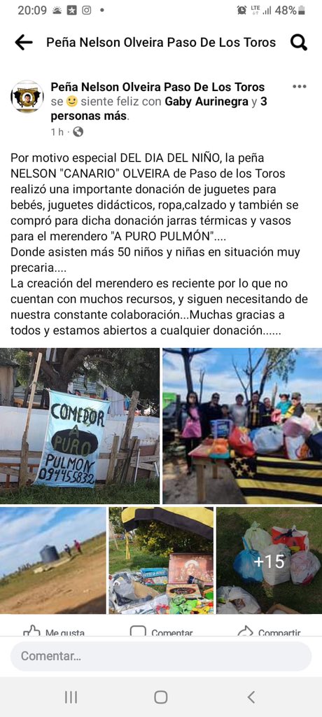 interiorCAP's tweet image. La Peña @Paso_CAP realizó donación de juguetes, ropa e insumos  para el merendero infantil de su localidad.
