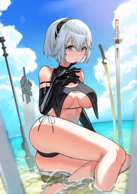 水着2Bさん#NierAutomata #ニーアオートマタ 