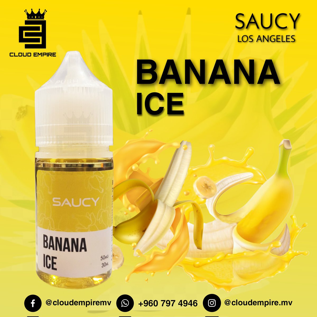 𝗦𝗔𝗨𝗖𝗬
𝐿𝑂𝑆 𝐴𝑁𝐺𝐸𝐿𝐸𝑆
𝗕𝗔𝗡𝗔𝗡𝗔 𝗜𝗖𝗘
ᴀᴠᴀɪʟᴀʙʟᴇ 👊

𝗣𝗿𝗶𝗰𝗲: 450/- MVR
30𝗠𝗟
𝗡𝗜𝗖: ☑️ 25 mg ☑️ 50 mg

𝗖𝗔𝗟𝗟 𝗢𝗥 𝗩𝗜𝗕𝗘𝗥: +960 797 4946