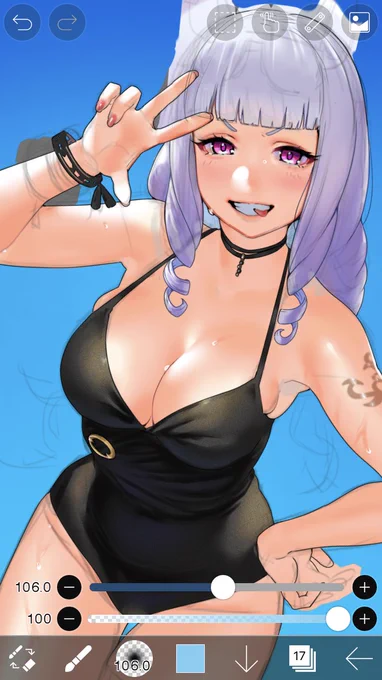 あー2影なくしたほうが逆光感と透明感が増すかもしれないうーんでも夏の暑い日差しで濃い影が落ちてるのも捨てがたい悩むぅ 