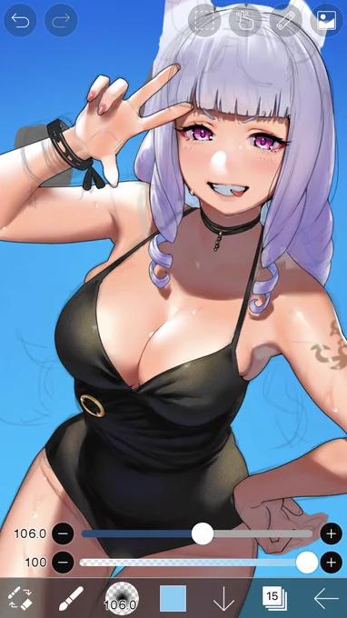 あー2影なくしたほうが逆光感と透明感が増すかもしれないうーんでも夏の暑い日差しで濃い影が落ちてるのも捨てがたい悩むぅ 