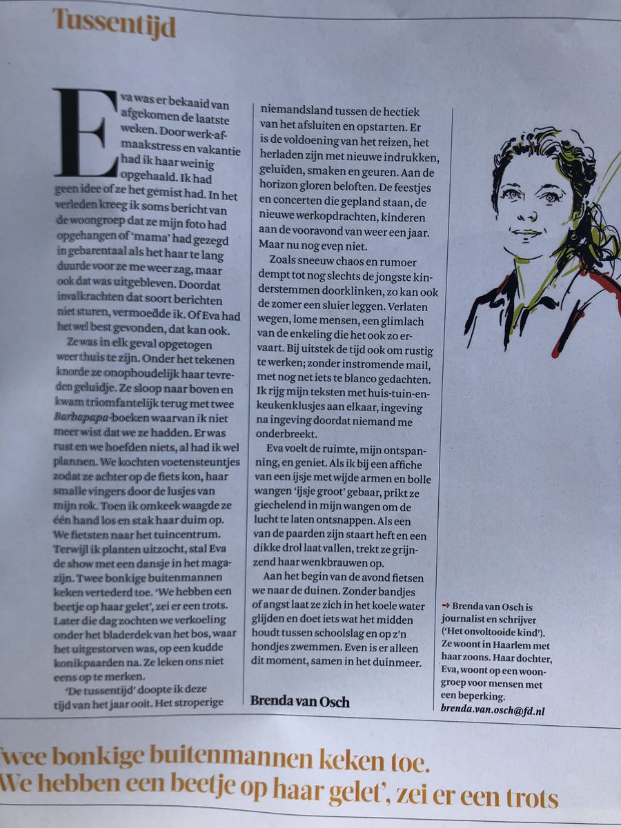 Prachtige column van <a href="/BrendaVanOsch/">Brenda van Osch</a> over puur genieten #fdpersoonlijk