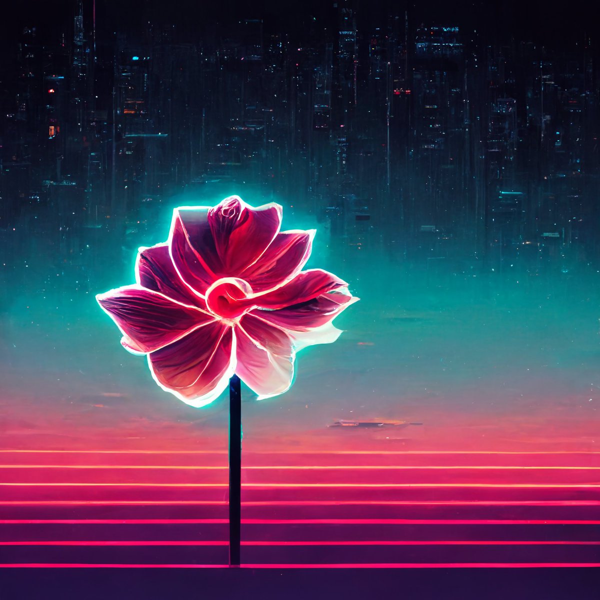 retrowaveAI's tweet photo. Flower #retrowave #AIart https://t.co/zB0nlSbty5