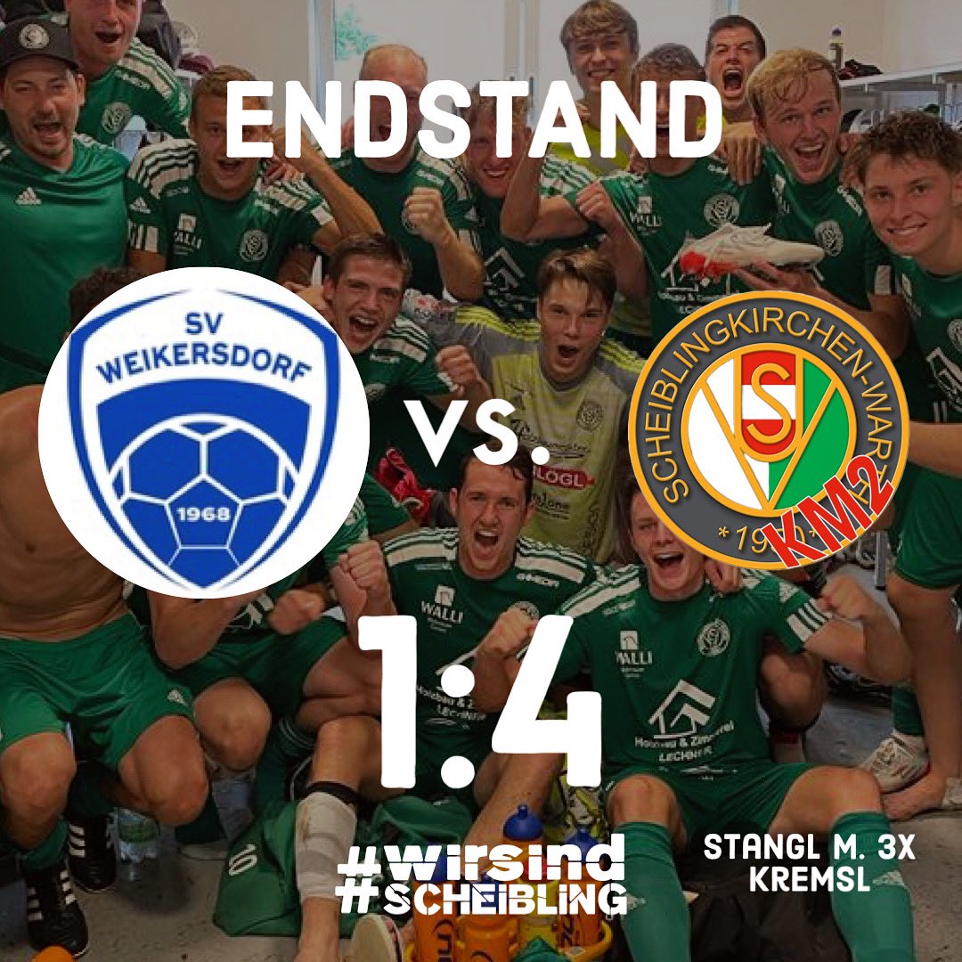 USV_1950's tweet photo. Unsere Youngsters sind zurück auf der Siegerstraße! 💪🏽 1:4 Sieg im Aufsteigerduell🔥💚
______________________ 
3. Runde - 1. Klasse Süd: SV Weikersdorf 1:4 USV Scheiblingkirchen-Warth KM2

#wirsindscheibling
#immerweiter
#unterhAustria
#regionalliga https://t.co/bILNa7f0XV