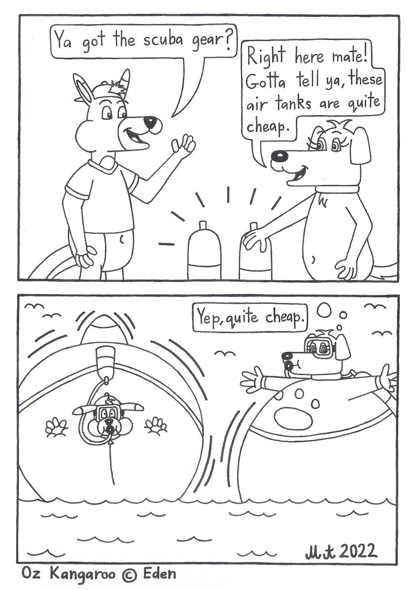 Matthew07463002's tweet photo. Abby buys cheap scuba tanks for a diving trip with Oz but it didn't work out at it planned!

Guest comic/gift art to my favorite furry artist, @ozkangaroo. https://t.co/hsristHKDS