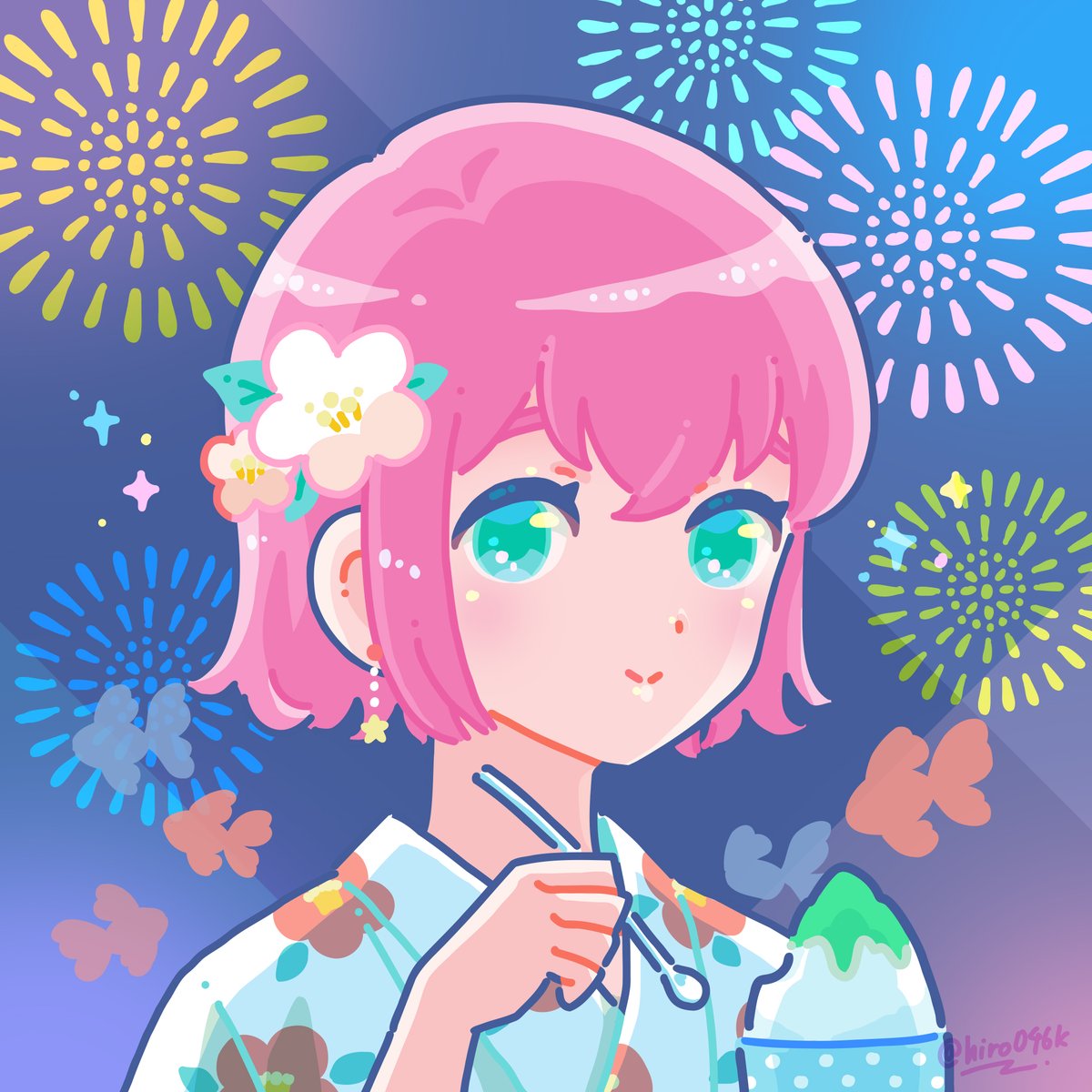 「#NFT縁日 最後に4作品本日21時にlistしますAt the end of 」|ヒロコのイラスト