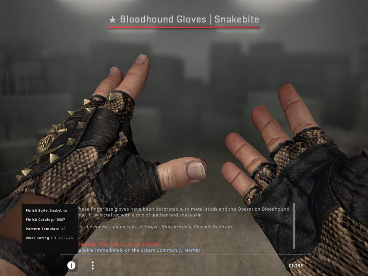 🎉CSGO GIVEAWAY🎉

🐍Bloodhound Gloves | Snakebite🐍
                 ( 0.15 Field-Tested)

🔃RT + follow <a href="/Cylock1337/">Cylock</a> + <a href="/Cylockine/">Cylockine</a> 🔃

⏱️Rolling on 5th September⏱️

🍀Good Luck🍀