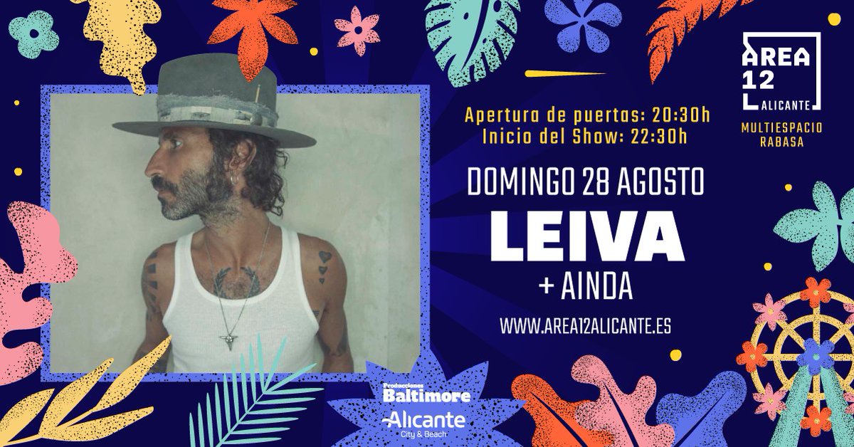Area12alc's tweet photo. Hoy nos rozará su última lanza en el pecho 💘 y es que @Leiva  viene cargadito de buena música 🎼 con su tour ✨Cuando te Muerdes el Labio✨

Apertura de puertas 👉 20:30h
Inicio 👉 22:30 https://t.co/Q838UUqm1C