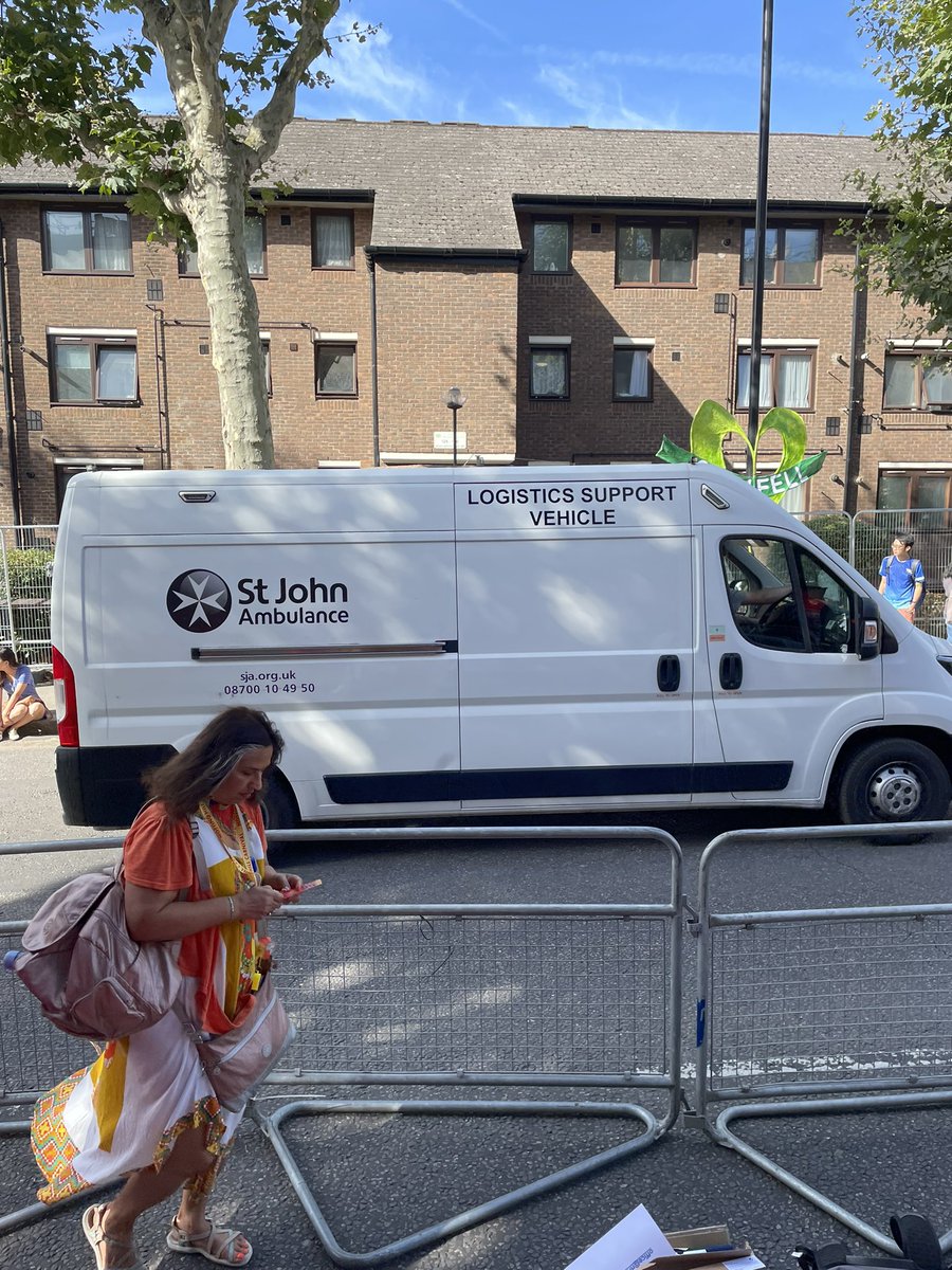 Getting ready for the Notting Hill Carnival. Huge thanks to the amazing teams at <a href="/stjohnambulance/">St John Ambulance England</a> who help keep people safe at this and so many other events