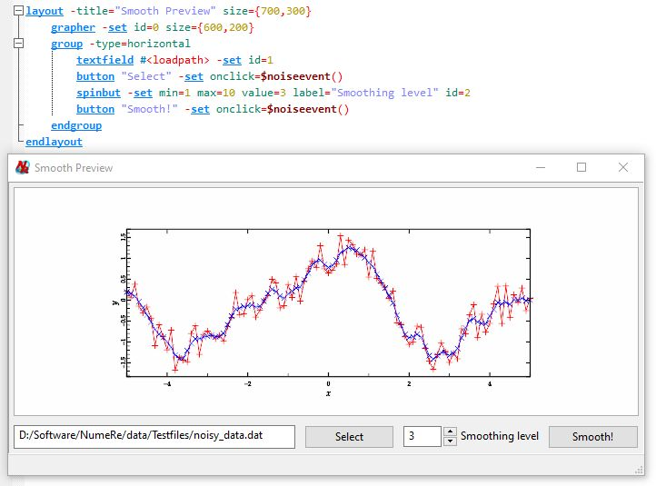 numeredevs's tweet photo. So ... you've #implemented an amazing #algorithm and want to show its advantages? #NumeRe provides a fast possibility to create a #graphical #userinterface with only a few lines of #code. Link your #solution with an #event handler and #distribute it as an #installable #package. https://t.co/ZNfOjTeeAN