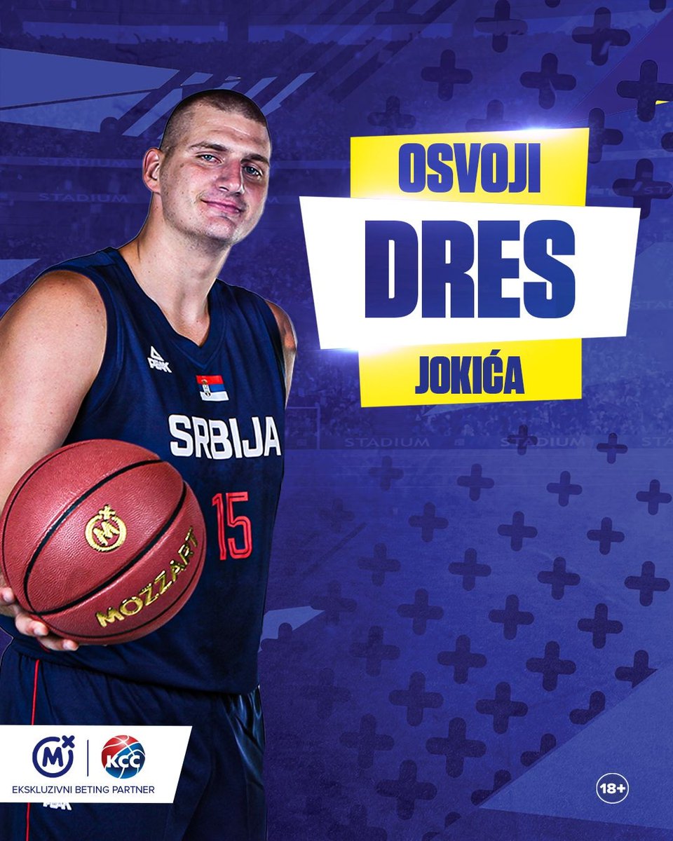 MozzartBet's tweet photo. 🇷🇸🏀Osvoji Jokićev dres🇷🇸🏀

Srbija večeras u Istanbulu igra protiv Turske, a Mozzart kao ekskluzivni beting partner @KSSrbije poklanja Jokićev dres 

Sve što je potrebno je da:

• pratiš @MozzartBet

• retvituješ uz quote

 • prognoziraš koliko će Jokić postići poena 🏀🇷🇸 https://t.co/sOvmTmsOVw