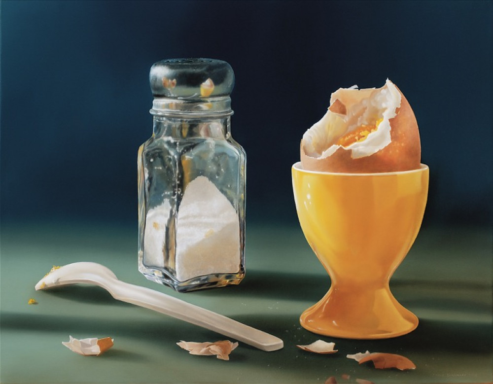 Wishing you a relaxing sunday! Boiled egg, oilpainting, also available as limited edition
#goodmorning#Sunday#boiledegg#oilpainting#oiloncanvas#limitededition#hyperrealism#realism#modernarthttps://www.tjalfsparnaay.nl/en/limitededitions/painting/NIEUW-Boiled-Egg-