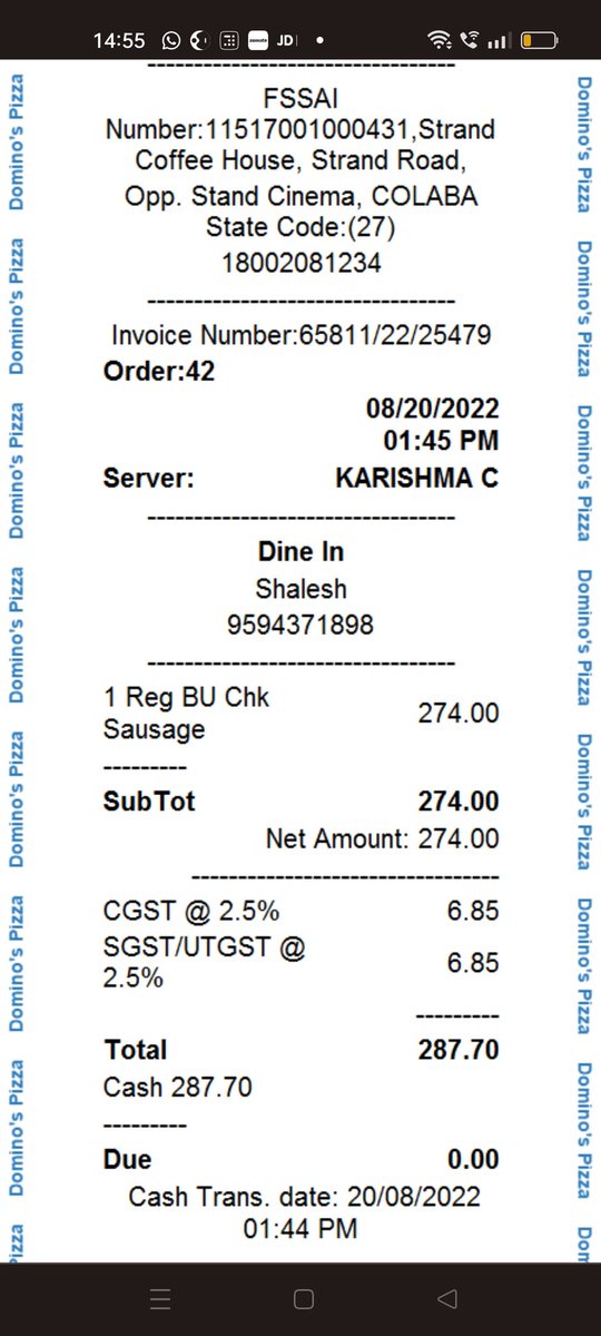 Also this statement that we accept Debit/Credit Card should be removed because whenever I visit any of the outlet the Card is not accepting stating reason machine not working ? This outlet ask me to pay cash or order online or else cancel ur order