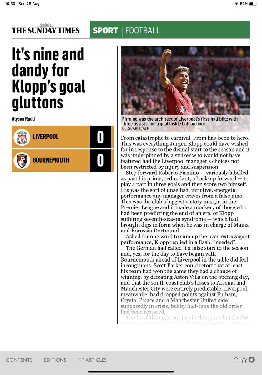 legsy65's tweet photo. @maxrushden small typo in the Sunday Times report….We all know that it should read ‘Liverpool 9 (nine)’ https://t.co/IF8lCYyTnn