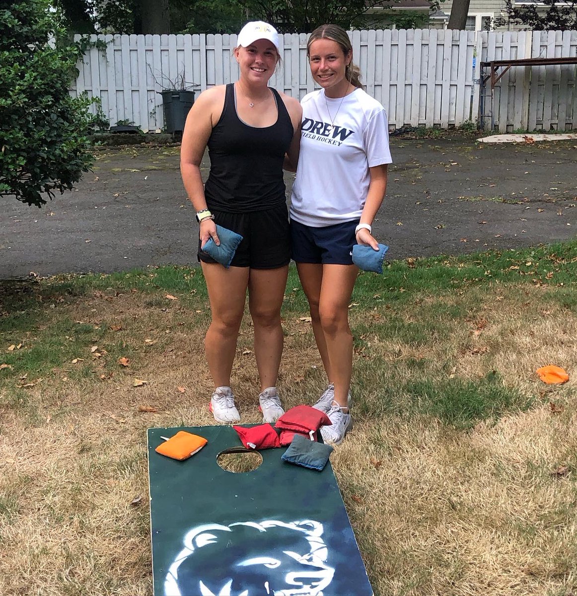 drewfieldhockey's tweet photo. First ever Pre-Season Backyard Games Tournament!!🏆
Congratulations to Senior captain @alexathomas__ and Coach Callyn @c_pal16 on their undefeated run in the Inaugural Games!
#cornhole #kanjam #ladderball #polishhorseshoes https://t.co/LEH8JQNBvB