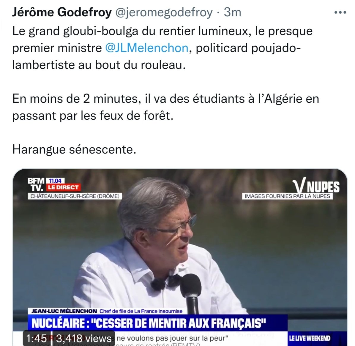 pat7boy's tweet photo. #Mélenchon, LE RENTIER LUMINEUX
Excellent #Godefroy sur le sénateur poujado-lambertiste (18 ans au Palais du Luxembourg)
Qui se souvient encore d'#AbimaelGuzmàn ?
#FranceInsoumise @FranceInsoumise @JLMelenchon @Clem_Autain
@WeillClaude @bif_o https://t.co/V9TQY0gB1C