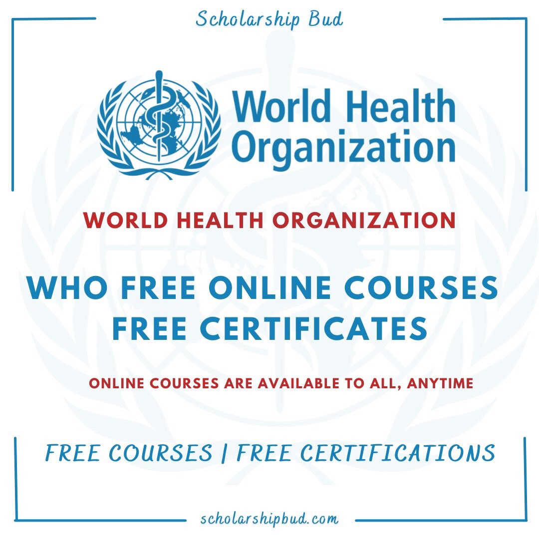 scholarshipbud's tweet photo. World Health Organization Free Online Courses with Free Certificates 2022

OpenWHO. Open to all anytime, from anywhere.

Enroll: https://t.co/po8cLXLhmE

OpenWho provides you with a fast and free way to obtain the latest scientific and operation know-how.

#ScholarshipBud https://t.co/shwHueFsS0